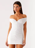 Takoda Off Shoulder Mini Dress White