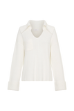 Bianka V Neck Knit Jumper Off White
