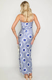 Renesmee Navy Tile Print Maxi Dress