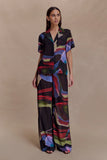 Rachel Chiffon Short Sleeve Shirt Multi Fluid Reverie Print