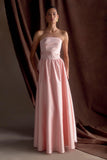 Florence Strapless Belted Maxi Dress Baby Pink
