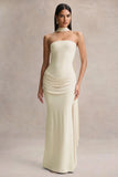 Graciella Stone Bandeau Maxi Dress With Draped Detailing And Scarf