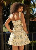 Cadence Mini Dress Yellow Purple Floral