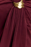 Bridget Slinky Maxi Skirt With Hardware Burgundy