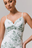 Luz Green Porcelain Print Strappy Maxi Dress