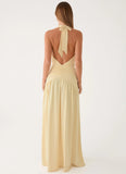 Makena Halter Maxi Dress Yellow