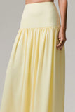 Reminiscent Lemon Ruched Maxi Skirt