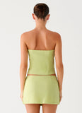 Mona Beaded Bandeau Top Green