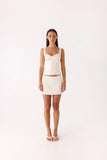 Posy Satin Top Ivory