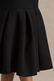Liberty Black High Neck Mermaid Midi Dress With Ruffling Detail