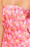 Ellie Orange Floral Strapless Mini Dress