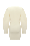 Billy Balloon Sleeve Knit Mini Dress Ivory