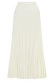 Twyla Pleated Suiting Maxi Skirt Ivory