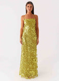 Havana Sequin Maxi Dress Lime