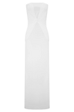 Mirren Strapless Slinky Maxi Dress White