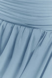 Micaela Chiffon Gathered Maxi Dress Alaskan Blue