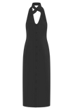 Simona Halter Neck Midi Dress Black