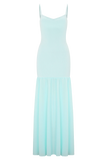 Deanne Bandage And Chiffon Knit Maxi Dress Blue