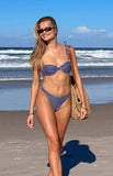 90 Swim Bianca Navy Gingham Bikini Bottoms