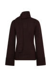 Lara Knit Cardigan With Scarf Chocolate