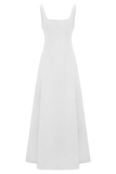 Salma Drop Waist Cotton Maxi Dress White
