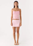 Siren Beaded Sequin Top Pink