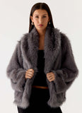 Katiana Faux Fur Jacket Grey