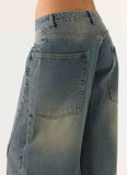 Joseph Low Rise Denim Jeans Vintage Wash Blue