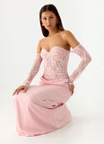 Kaina Off Shoulder Maxi Dress Pink