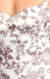 Marbelle Brown Garden Print Satin Mini Dress