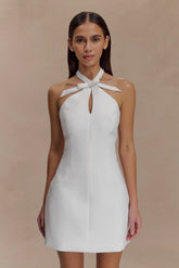 Freya Halter Bow Mini Dress Ivory