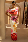 Clara Large Multi Placement Floral Print Maxi Skirt