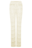Trena Crochet Knit Pants Ivory