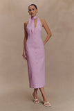 Simona Halter Neck Midi Dress Blush Pink