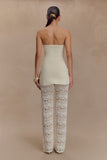 Trena Crochet Knit Pants Ivory
