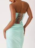 Adara Corset Maxi Dress Aqua