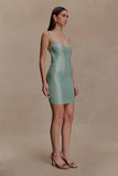 Jasmyn Hot Fix Mini Dress With Mesh Back Mint