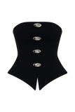Arla Button Up Corset Top Black