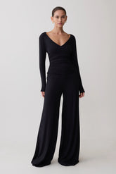 Sari Long Sleeve Modal Top Black