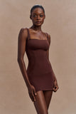 Jocelyn Backless Shapewear Mini Dress Espresso