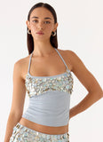 Merinda Halter Top Misty Blue
