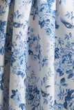 Alaina Blue Porcelain Print Bandeau Midi Dress With Volume Skirt