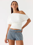 Hadleigh Denim Mini Shorts Light Denim