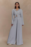 Aspen Gathered Wide Leg Jogger Light Grey Marle