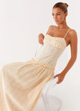 Jacinda Drop Waist Maxi Dress Cream