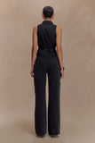 Selene Sleeveless Halter Shirt Black