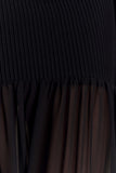 Haille Knit Chiffon Maxi Dress Black