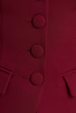 Tecla Burgundy Button Up Tailored Waistcoat