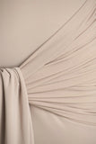 Myra Champagne High Neck Maxi Dress With Sash and Ruched Detailing