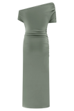 Kendra Scuba Jersey Midi Dress With Hardware Sage
